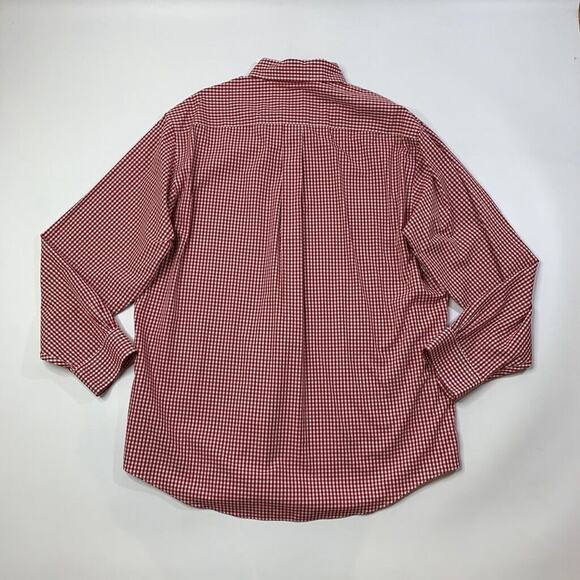 Brooks Brothers Shirt Mens L White Red Gingham Madison Non Iron Button Down - Picture 6 of 8